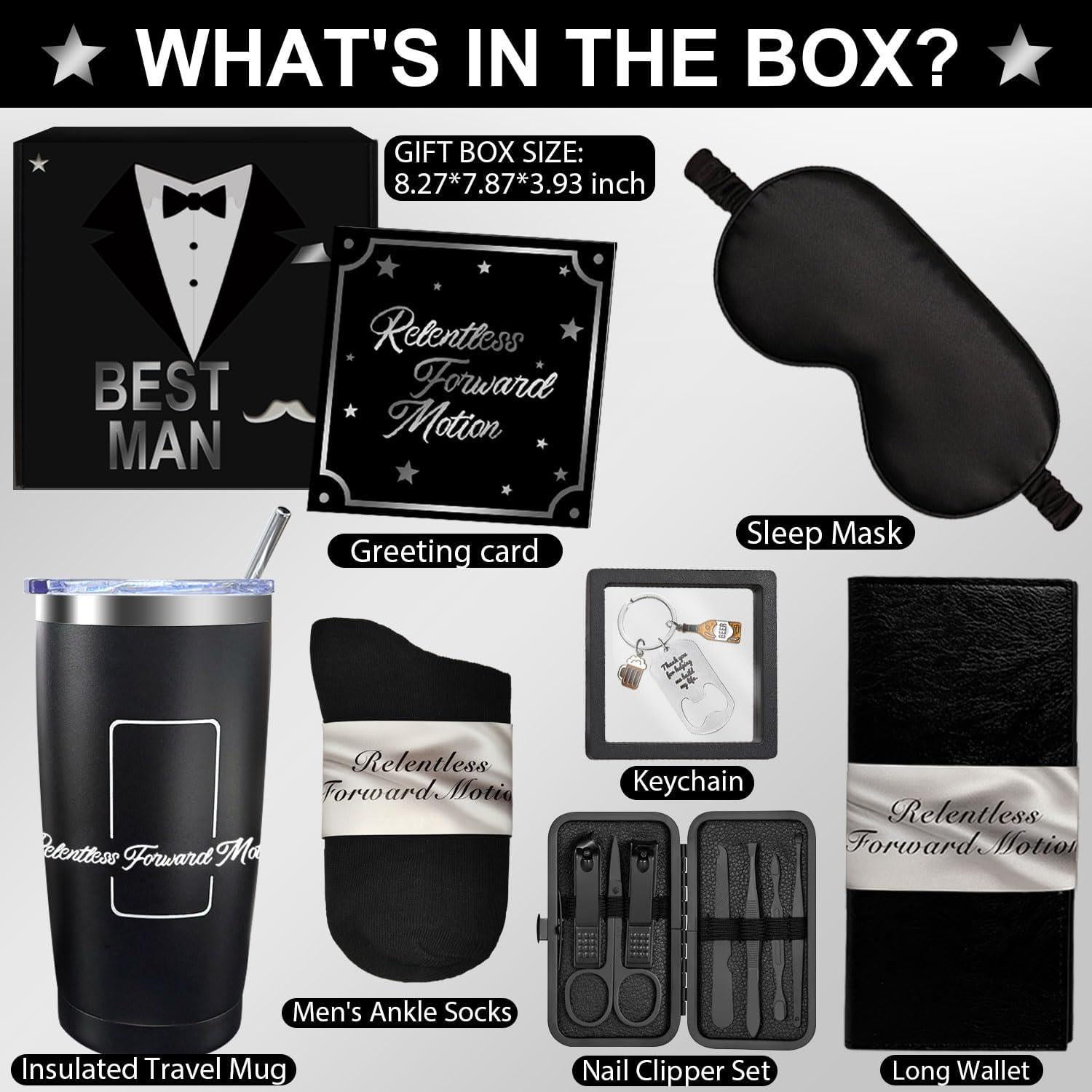 Caja de Regalo para Hombres LYHOME - Cumpleaños, 20oz, Negro