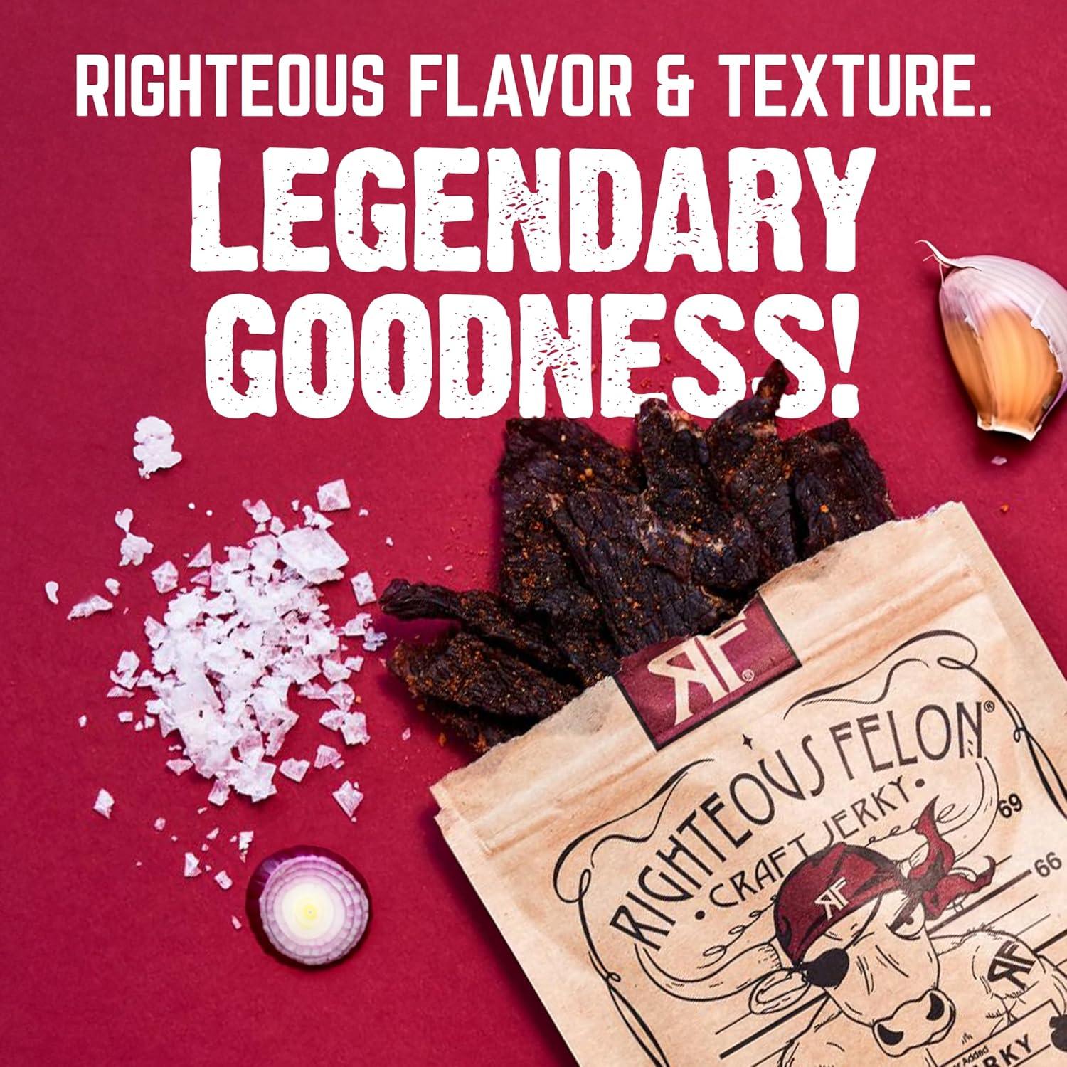 Paquete Variado de Beef Jerky Righteous Felon 622g Sin Gluten
