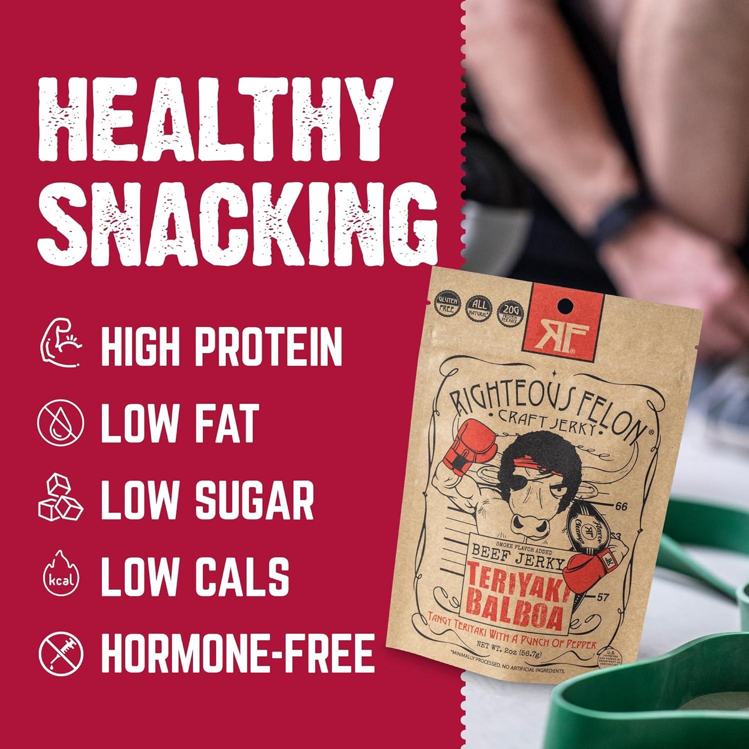 Paquete Variado de Beef Jerky Righteous Felon 622g Sin Gluten