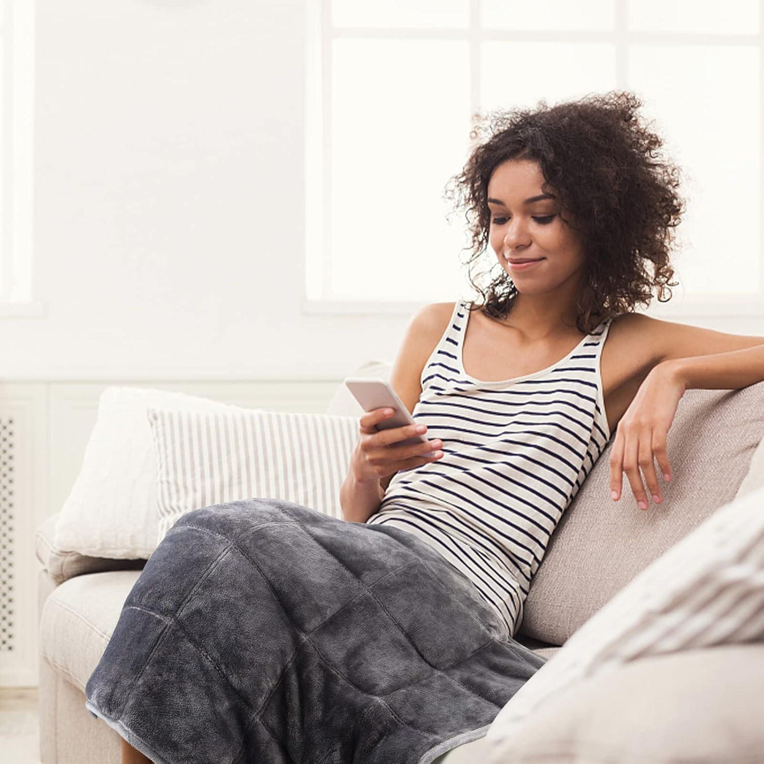 Manta con peso MAXTID 3.6 kg 99x58 cm Terciopelo Gris