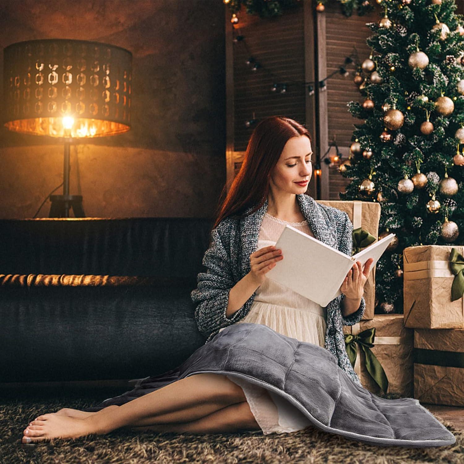 Manta con peso MAXTID 3.6 kg 99x58 cm Terciopelo Gris