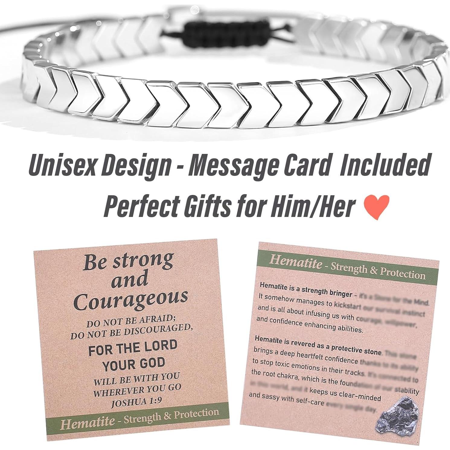 Pulsera de Flechas de Hematita Ajustable para Hombres y Adolescentes