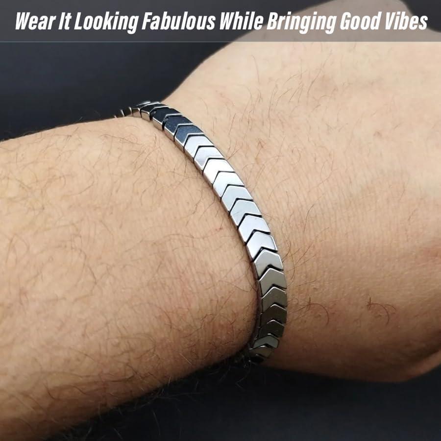 Pulsera de Flechas de Hematita Ajustable para Hombres y Adolescentes