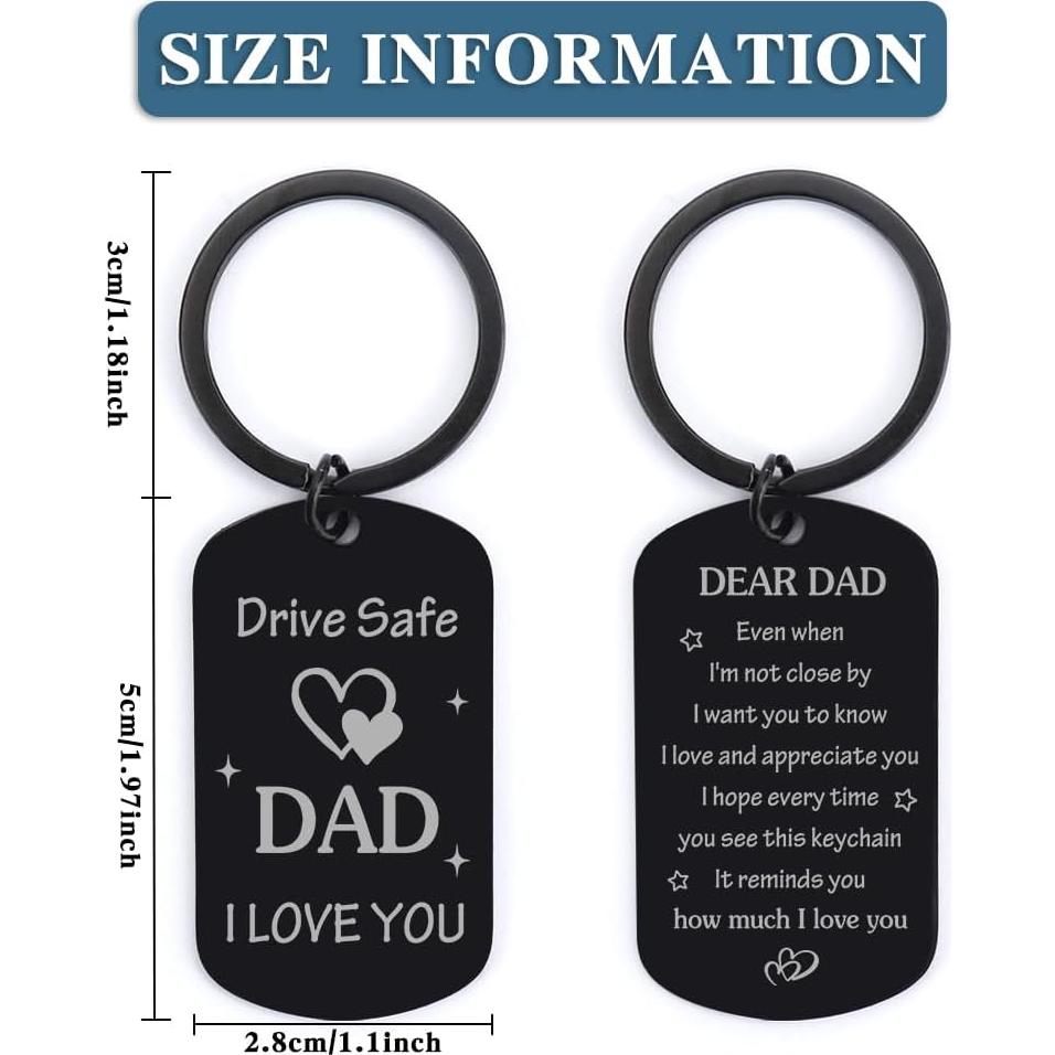 Llavero Conduce Seguro Papá - Regalo de Acero Inoxidable