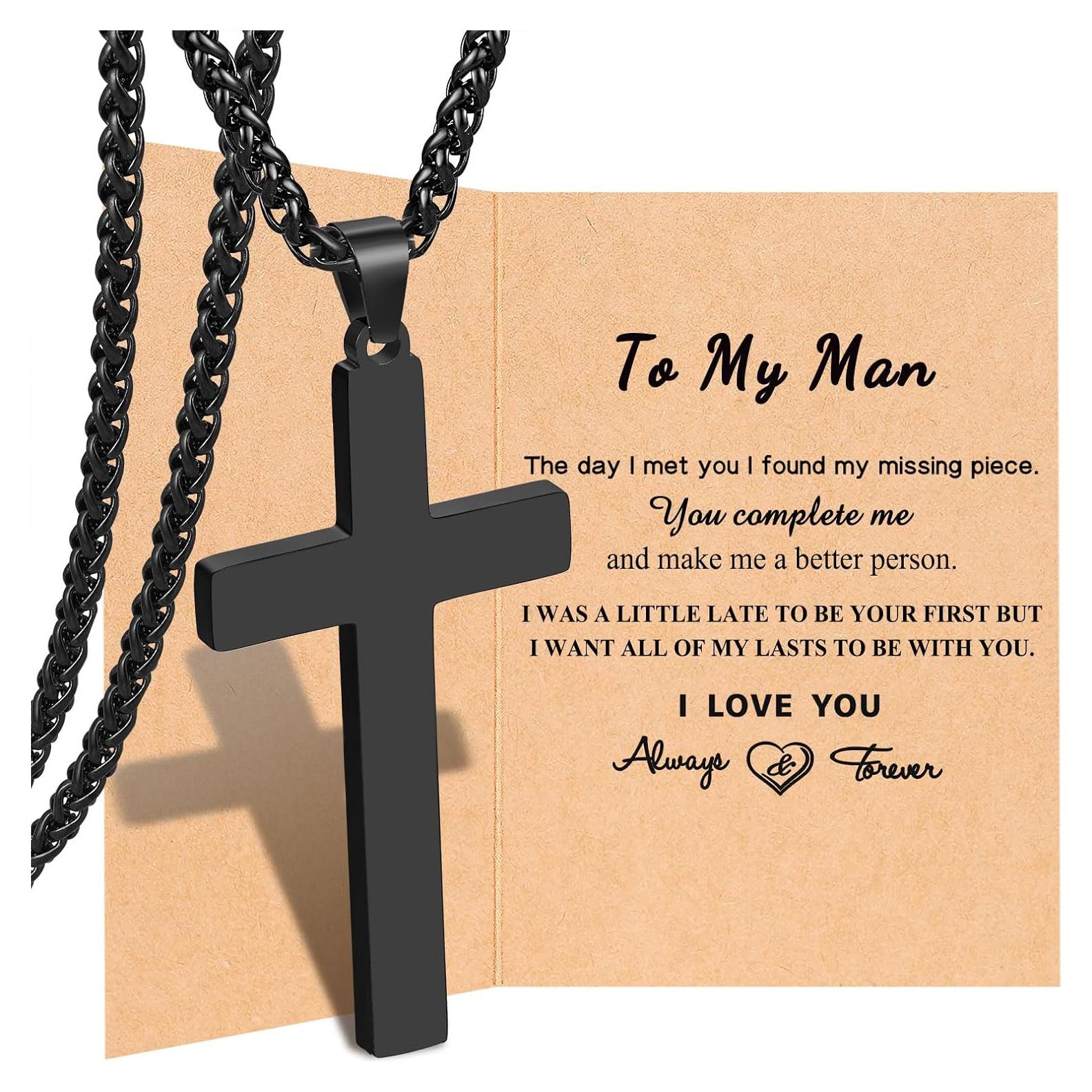 Collar Cruz PINKDODO para Hombres 61cm Acero Inoxidable