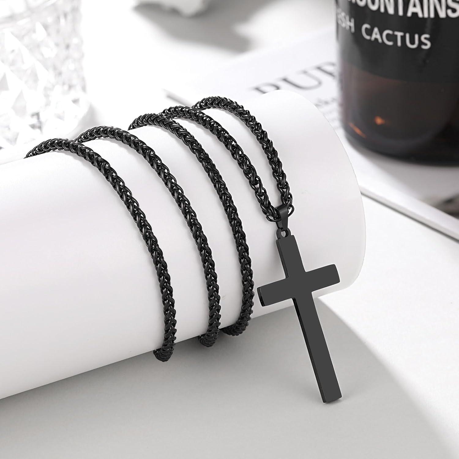 Collar Cruz PINKDODO para Hombres 61cm Acero Inoxidable