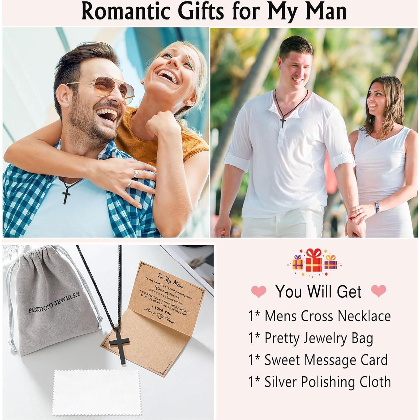 Collar Cruz PINKDODO para Hombres 61cm Acero Inoxidable