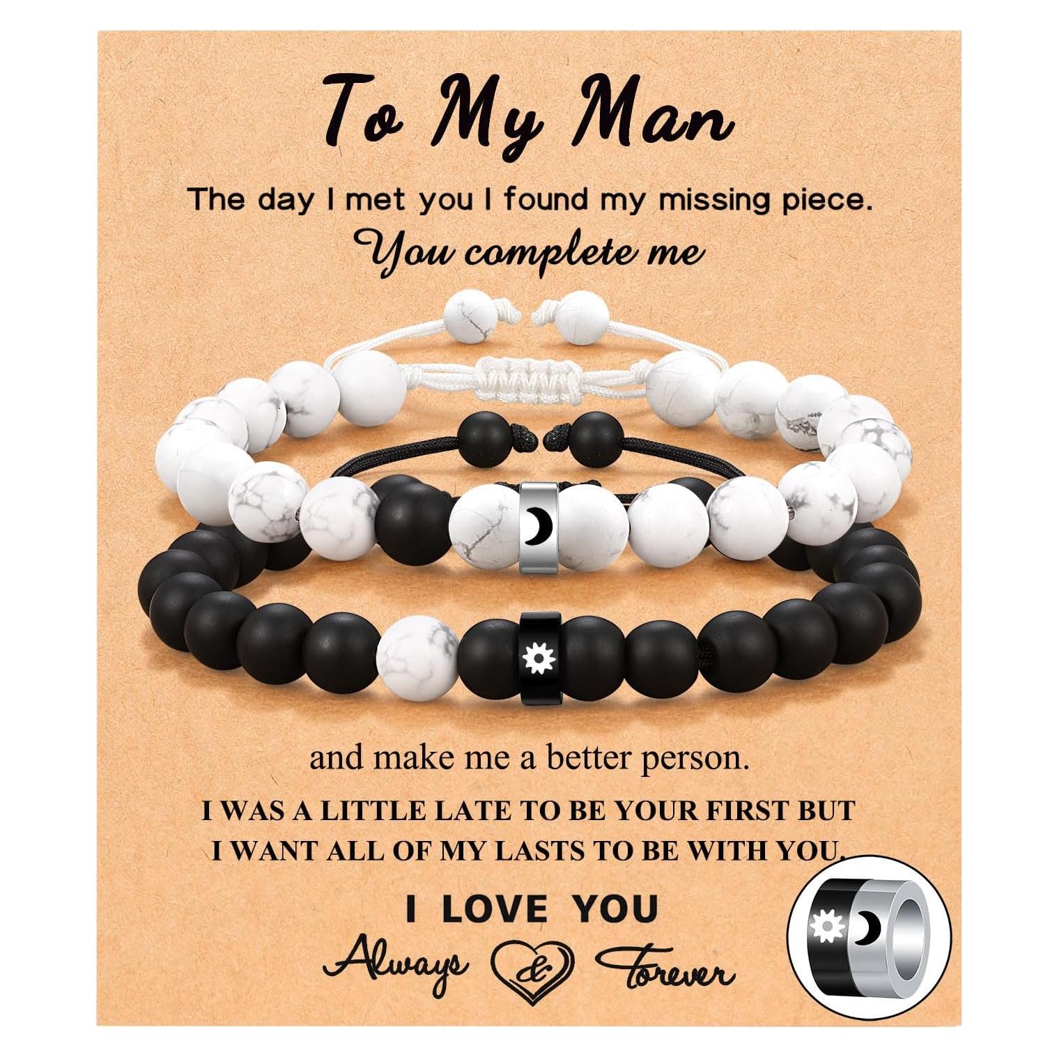 Anillos y Pulseras de Pareja Sol y Luna Ajustables