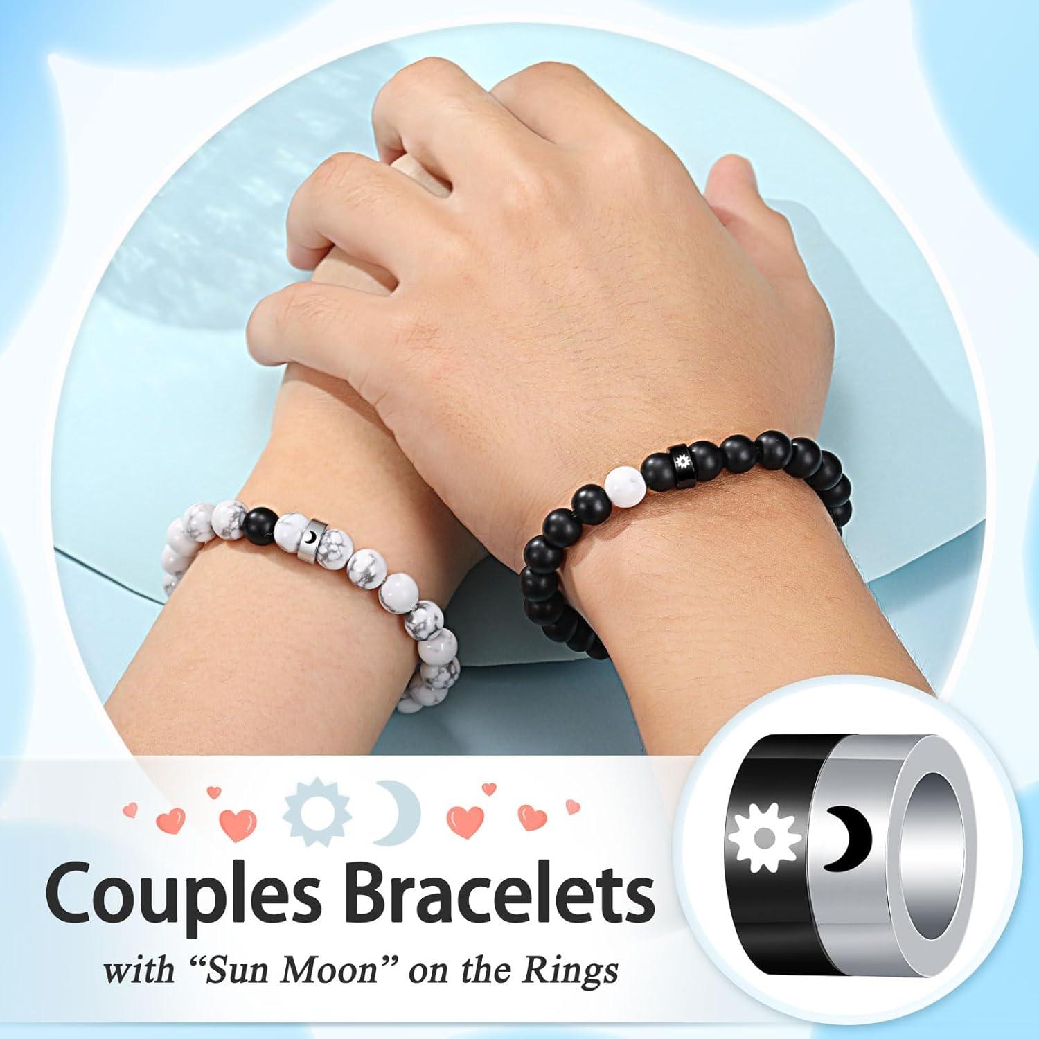 Anillos y Pulseras de Pareja Sol y Luna Ajustables