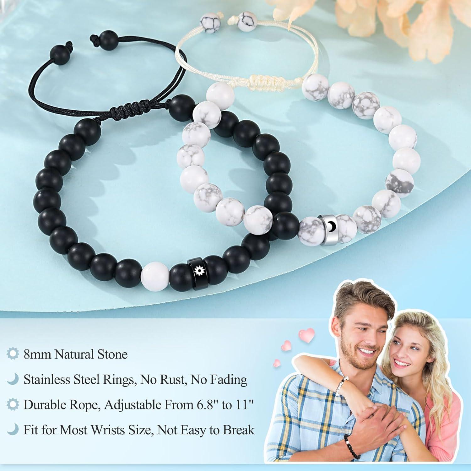 Anillos y Pulseras de Pareja Sol y Luna Ajustables