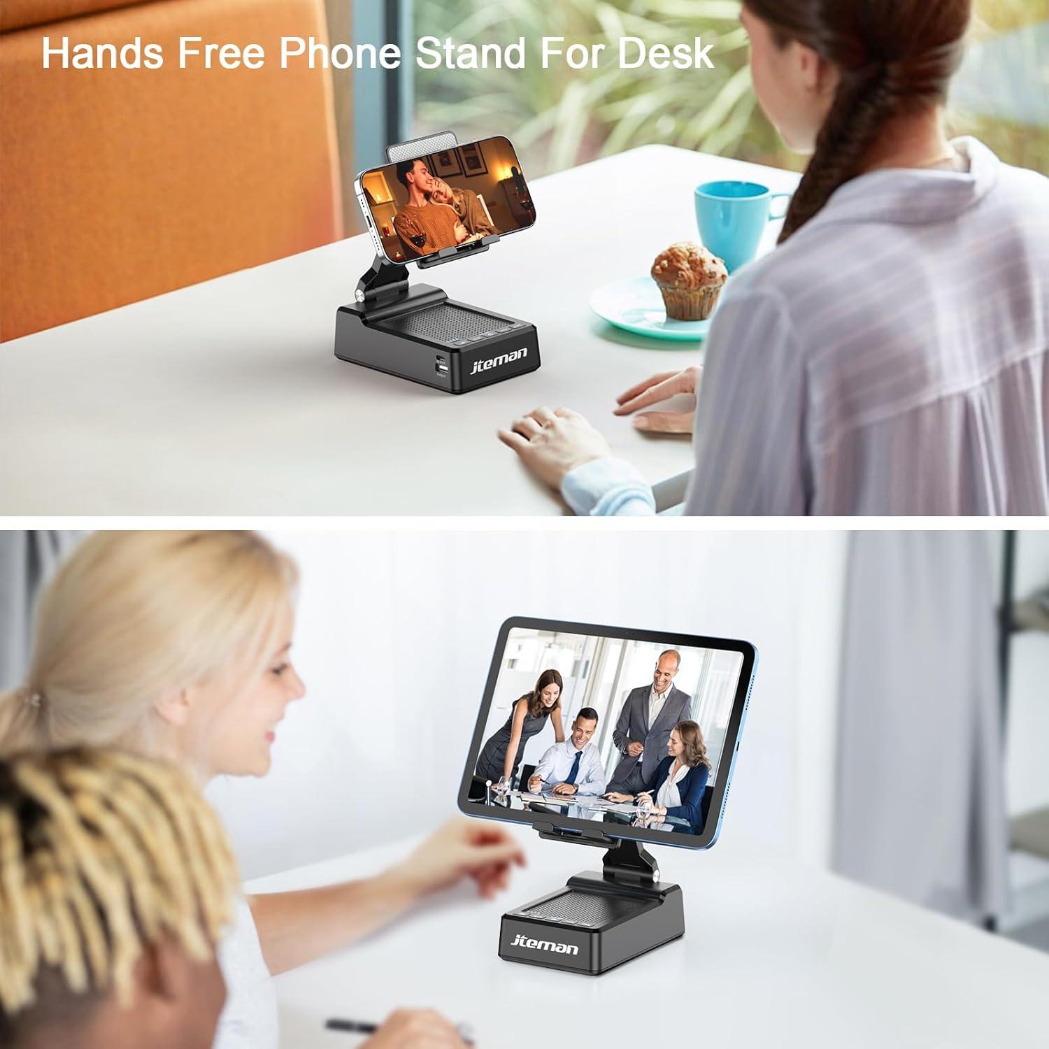 Soporte Ajustable para Teléfono Móvil JTEMAN con Altavoz Bluetooth y Carga