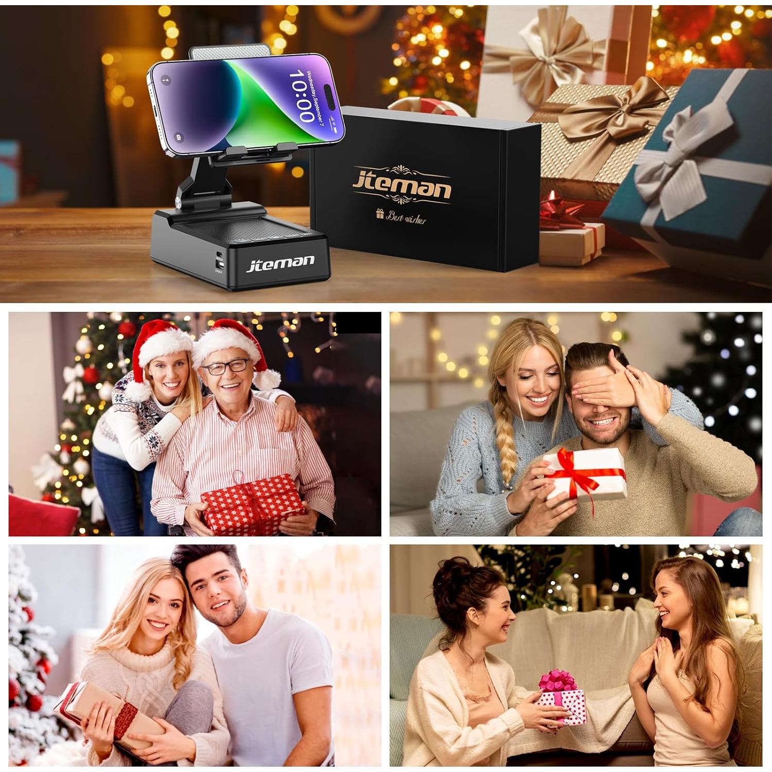 Soporte Ajustable para Teléfono Móvil JTEMAN con Altavoz Bluetooth y Carga