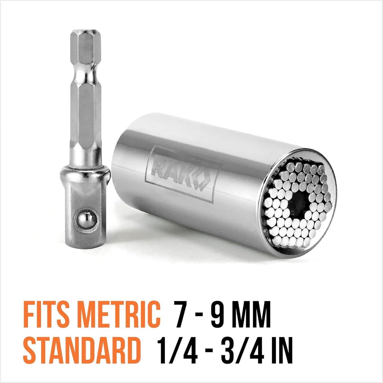 Juego de Llave de Enchufe Universal RAK 7-19mm, Acero Inoxidable