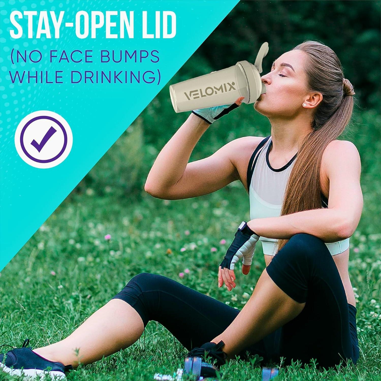 Pack 6 Botellas Mezcladoras de Proteína VELMIX 826ml a Prueba de Fugas