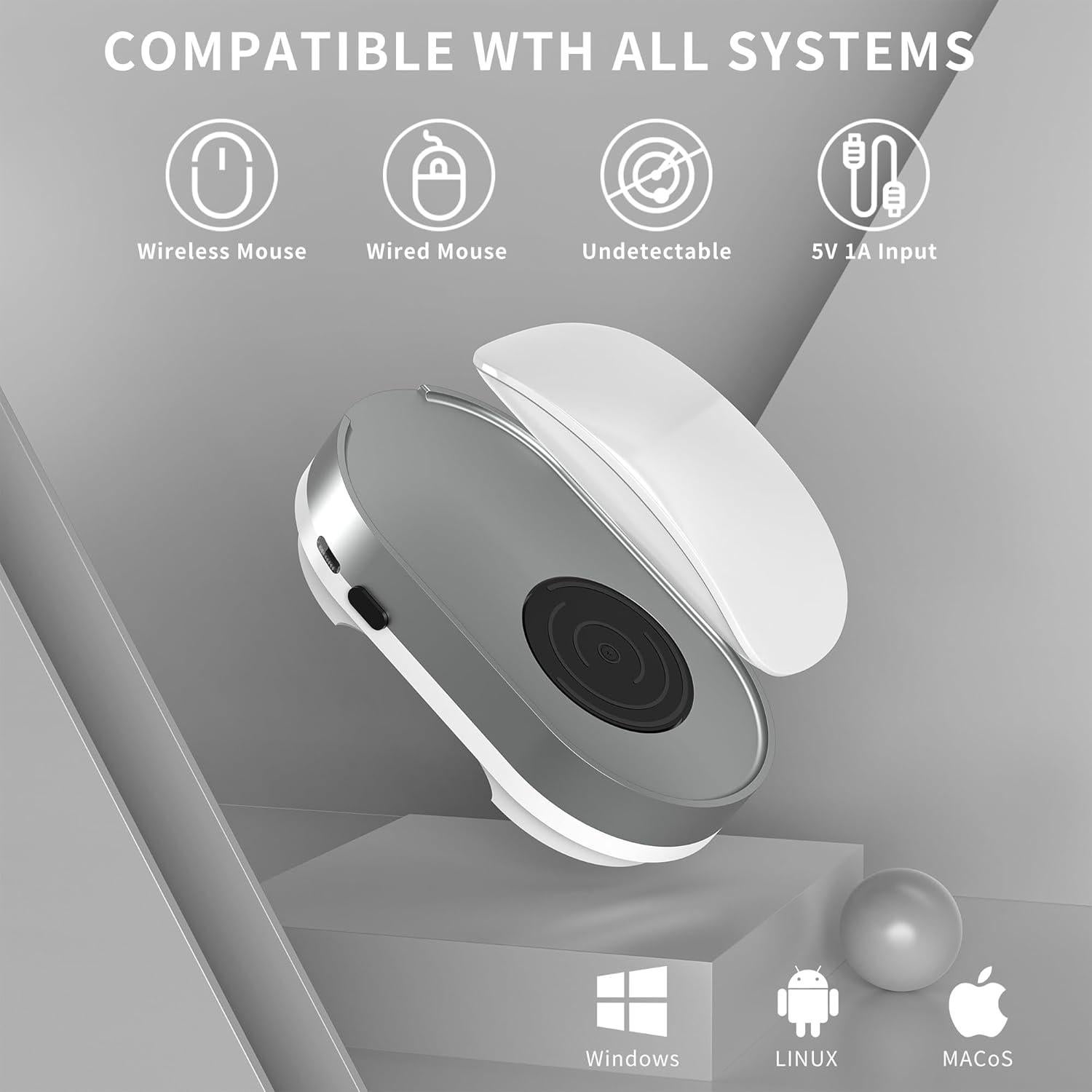 Mouse Jiggler Jerryrun Plata Indetectable USB Automático