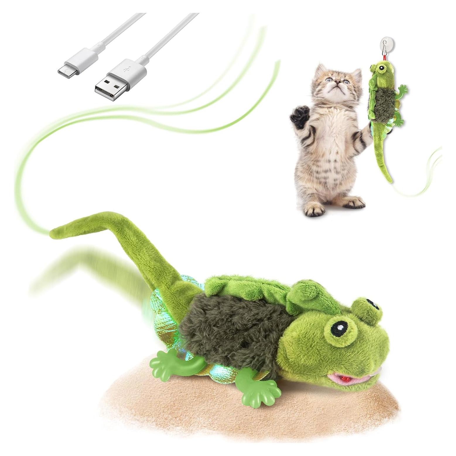 Juguete Interactivo para Gatos Migipaws Lagarto Verde Recargable