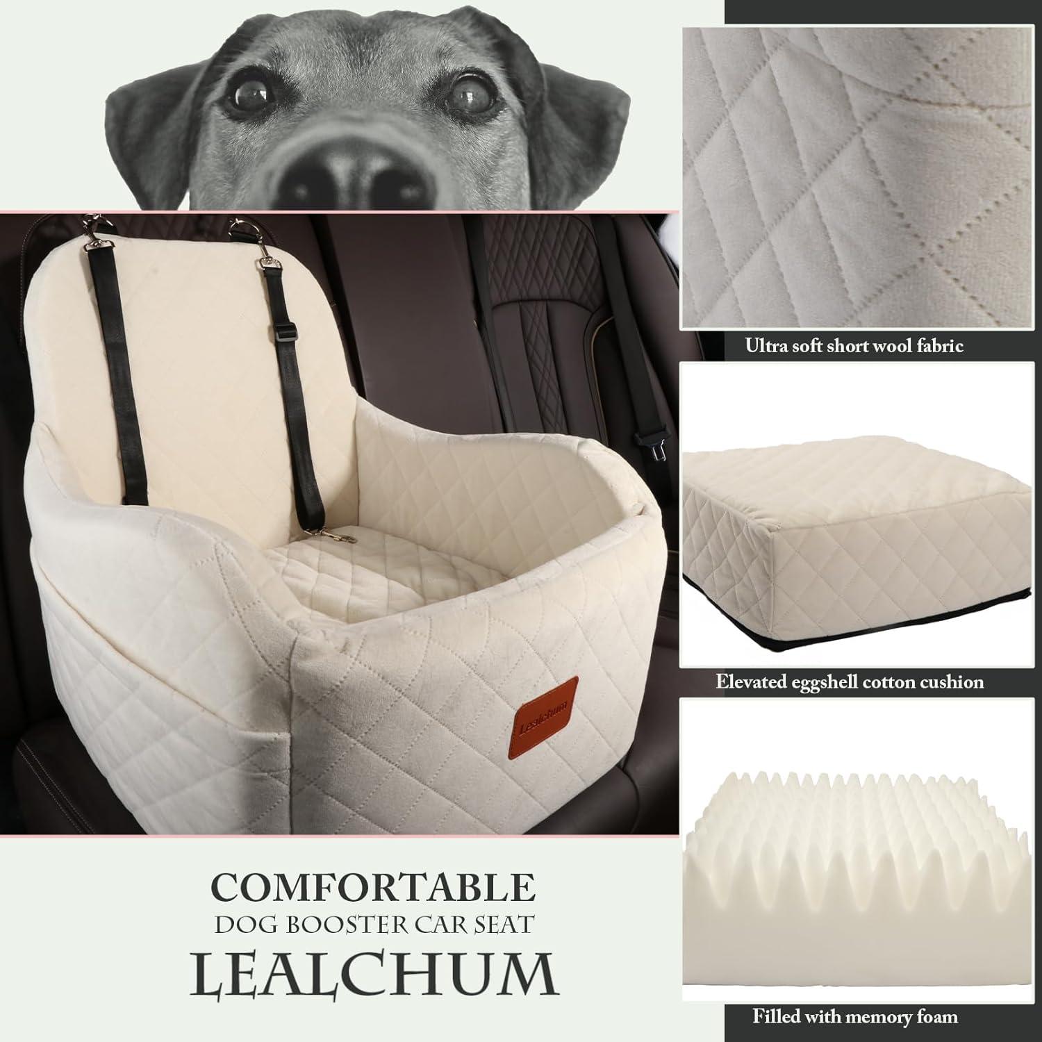Asiento Elevador para Perros Lealchum Mediano Beige con Seguridad