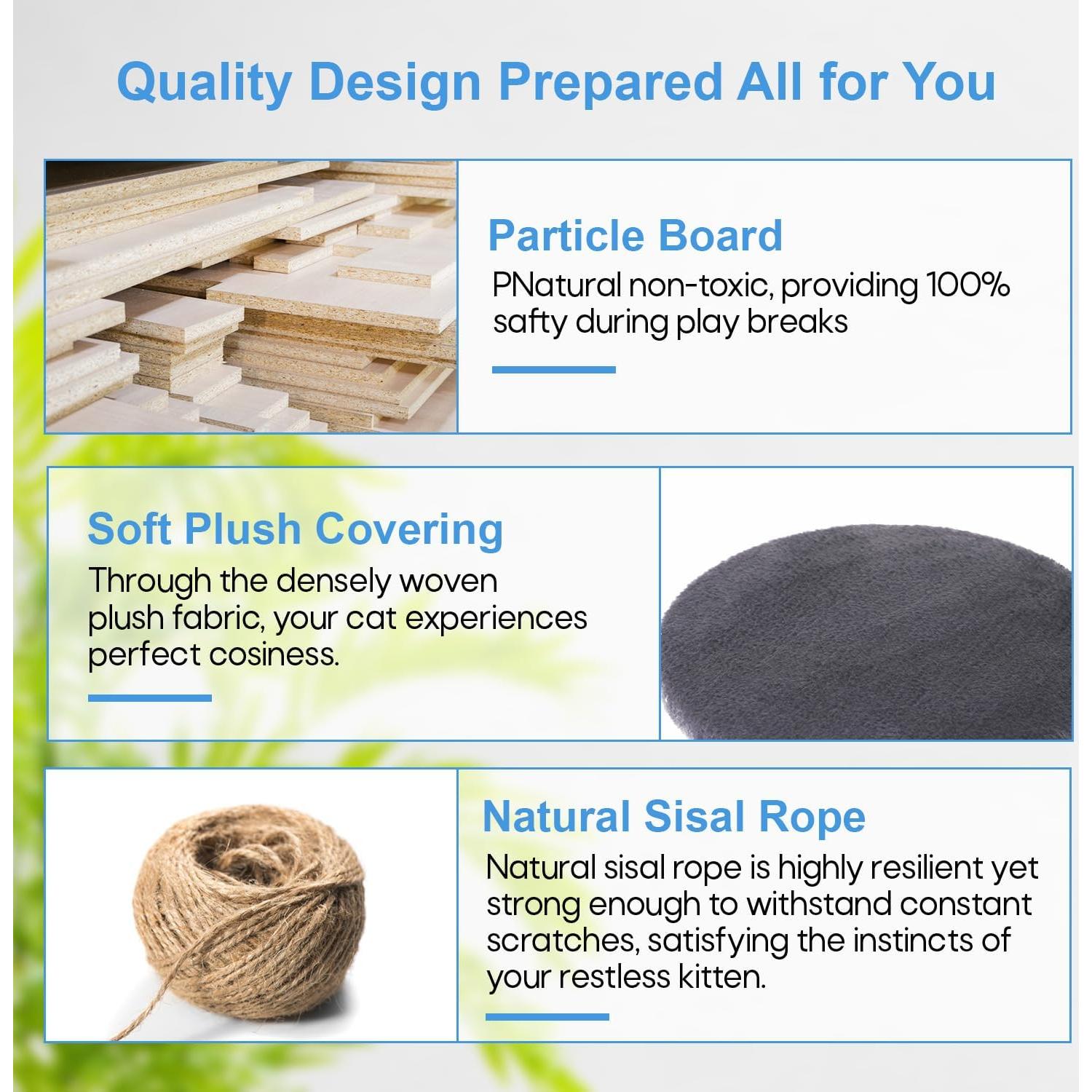 Árbol para Gatos FDW 137cm Gris Torre Multi-Nivel Rascador