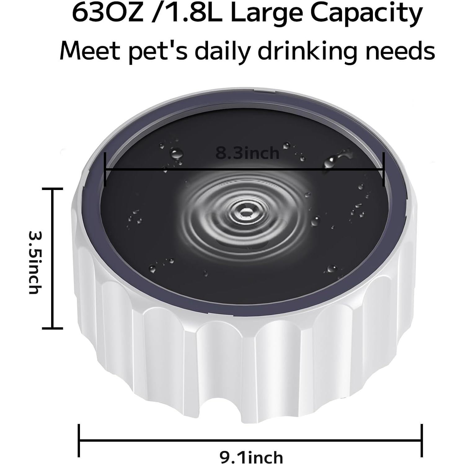 Cuenco de Agua Antideslizante Famigreta 2L para Perros y Gatos