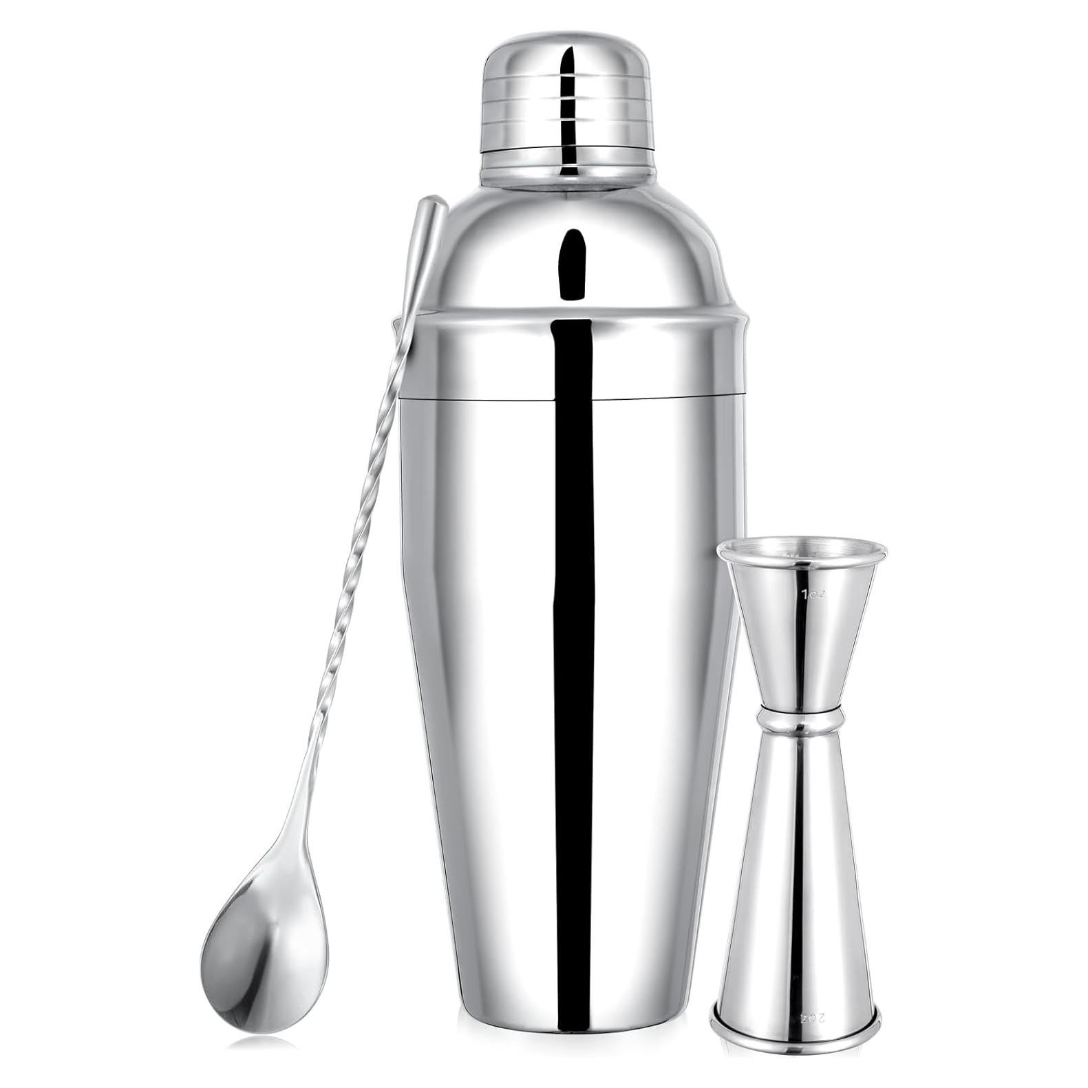 Shaker de cóctel BARsics 24 oz acero inoxidable con jigger y cuchara