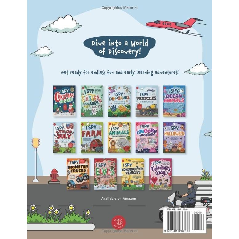I Spy Vehicles: Find cars, tractors, trucks & more on an exciting city adventure! A cute search and find book for toddlers (I Spy Books for Toddlers)