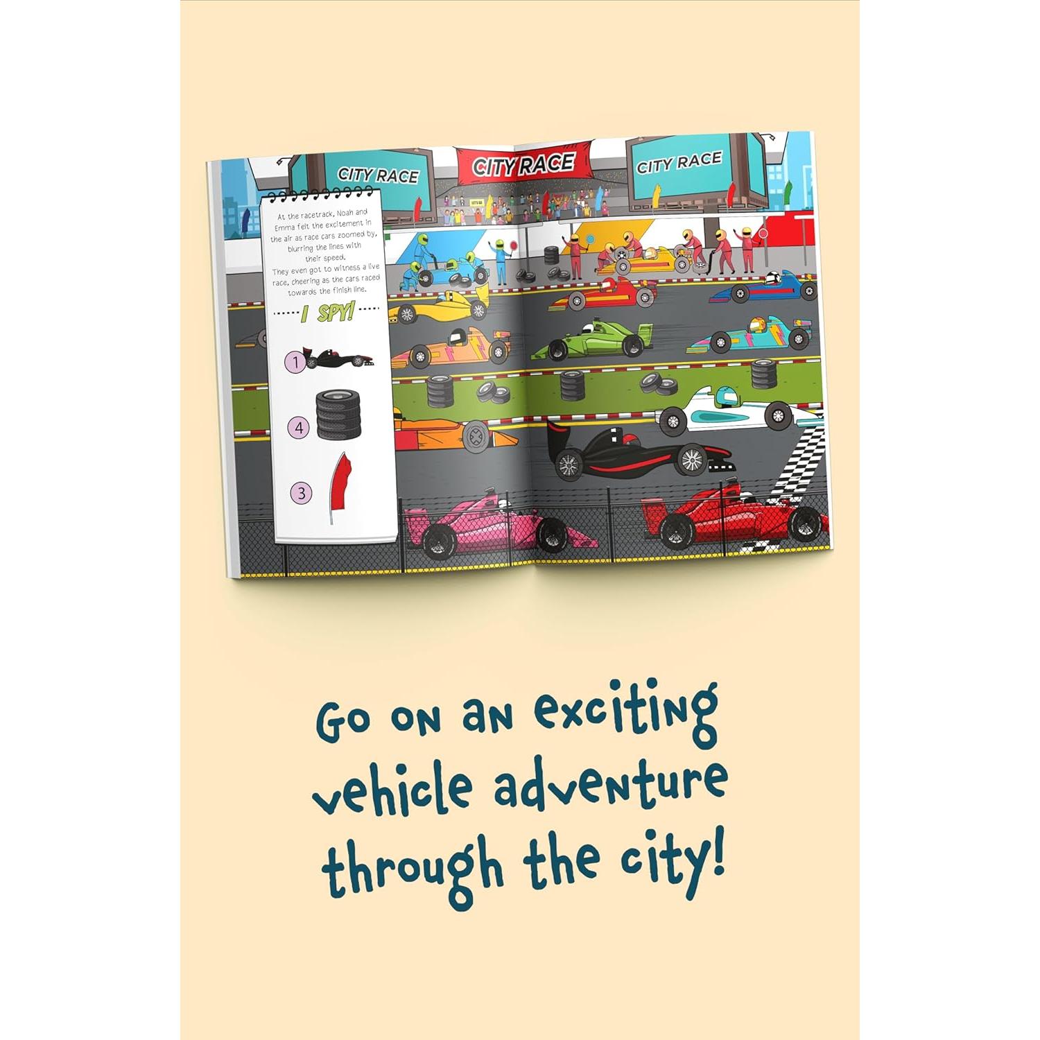 I Spy Vehicles: Find cars, tractors, trucks & more on an exciting city adventure! A cute search and find book for toddlers (I Spy Books for Toddlers)