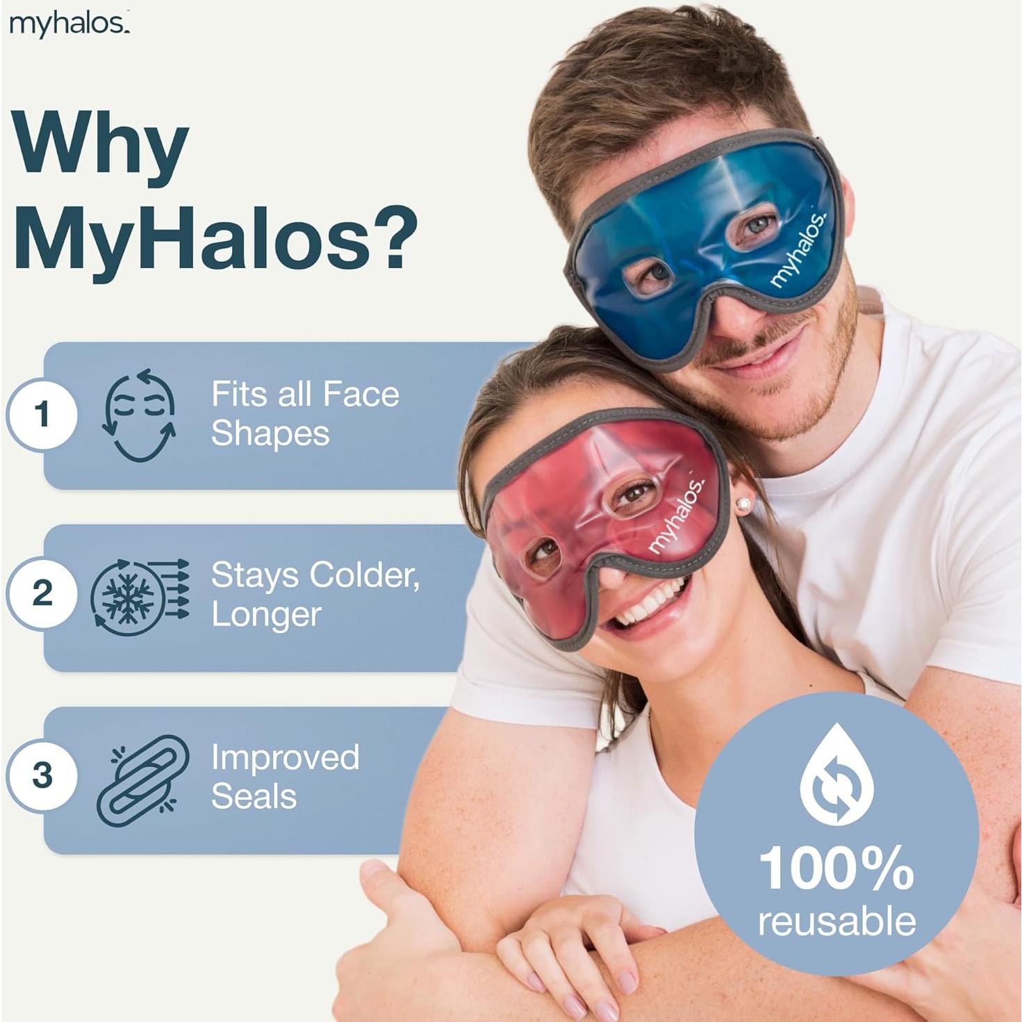 Máscara de Ojos Refrigerante MyHalos - Gel Reutilizable Azul