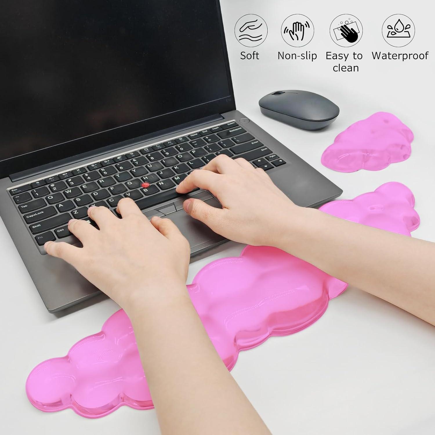 Reposamuñecas de Gel Ergonómico XIAONAN Rosa para Teclado y Ratón