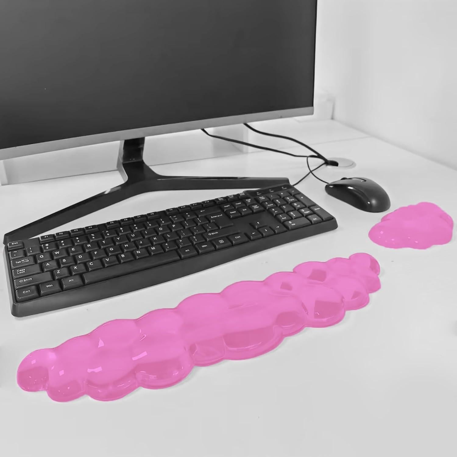 Reposamuñecas de Gel Ergonómico XIAONAN Rosa para Teclado y Ratón