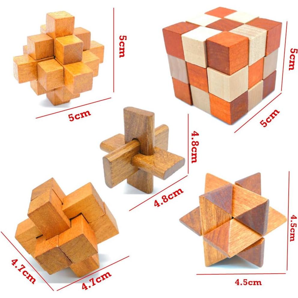 Rompecabezas 3D Guaishou IQ de Madera y Metal 21 Piezas