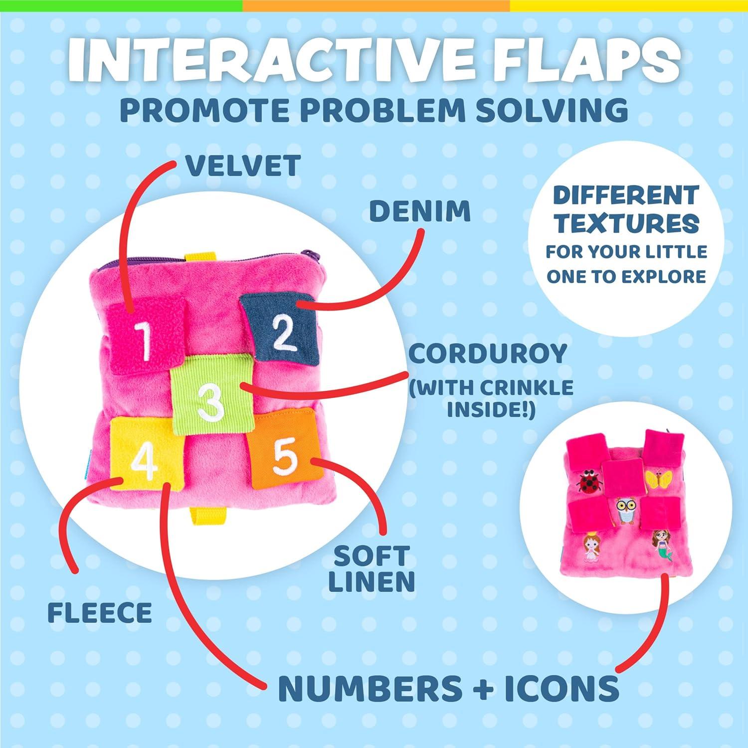 Juego de Actividad de Aprendizaje Buckle Toys Bella Square - 16.5 cm