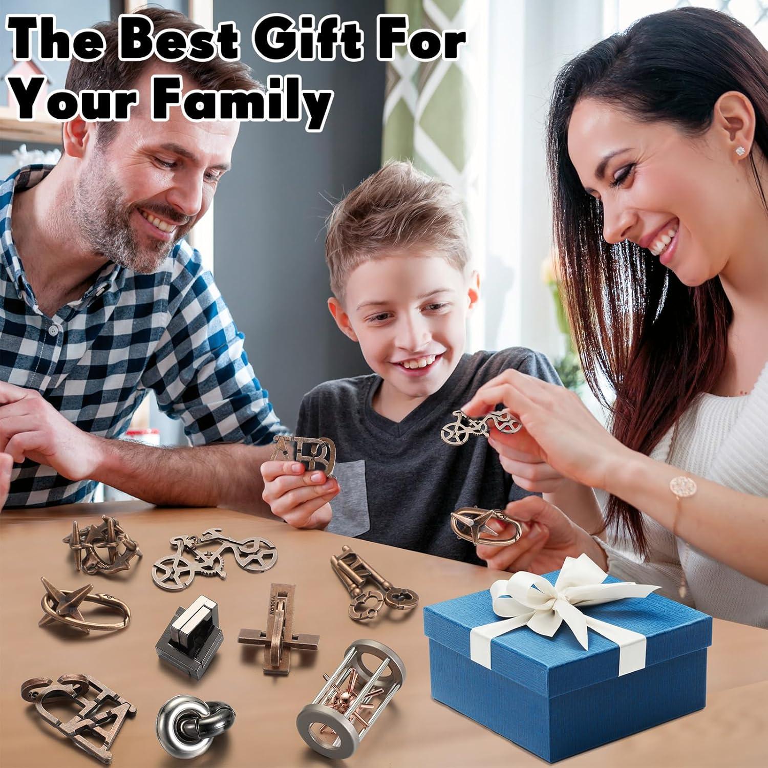 Rompecabezas de Metal Wettarn 9 Piezas Desafío Lógico