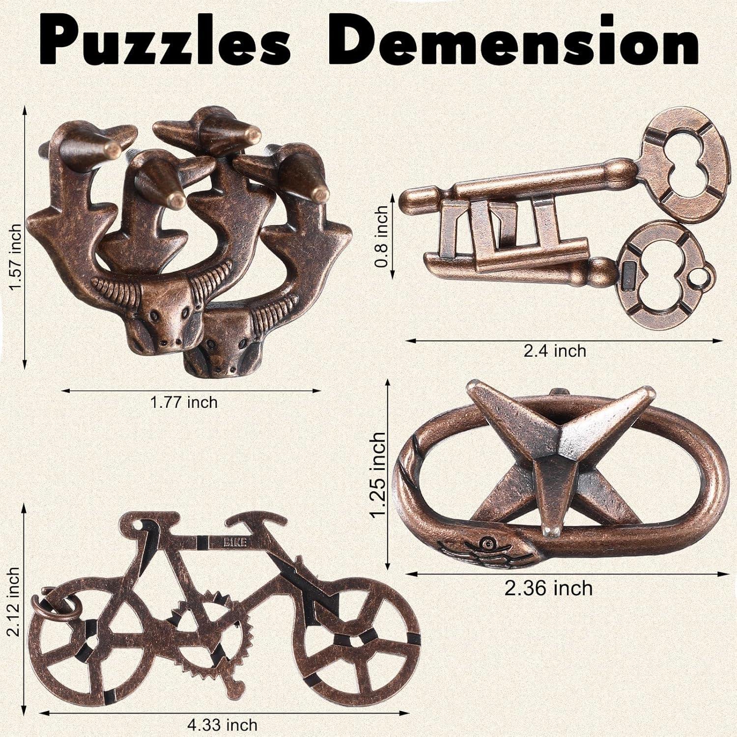 Rompecabezas de Metal Wettarn 9 Piezas Desafío Lógico