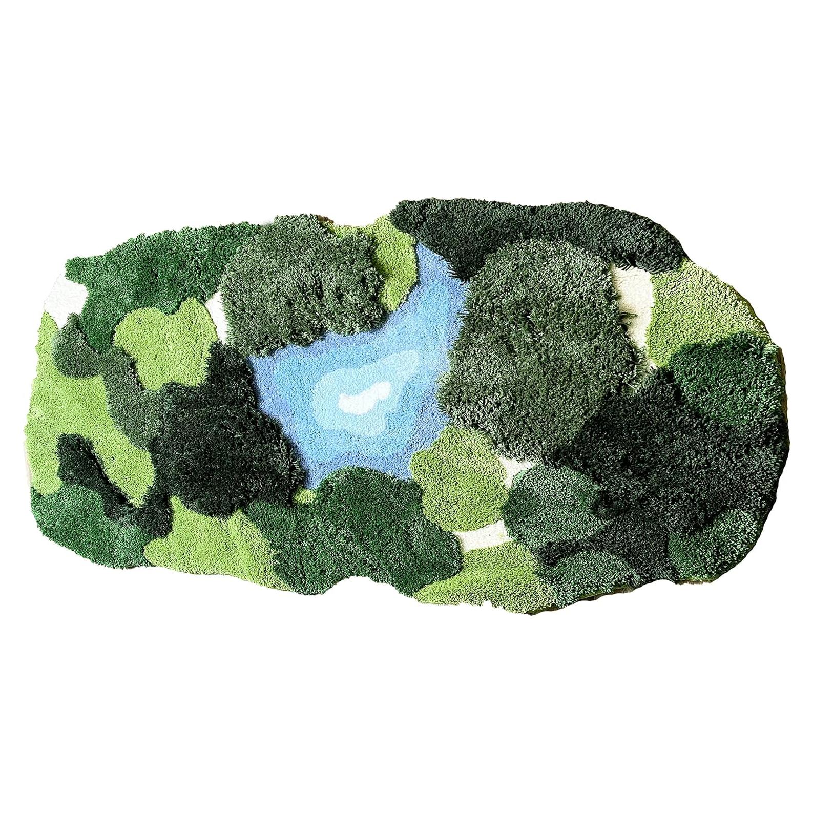 Alfombra de Musgo 3D THRILRUG Ovalada 0.51x0.89m Antideslizante