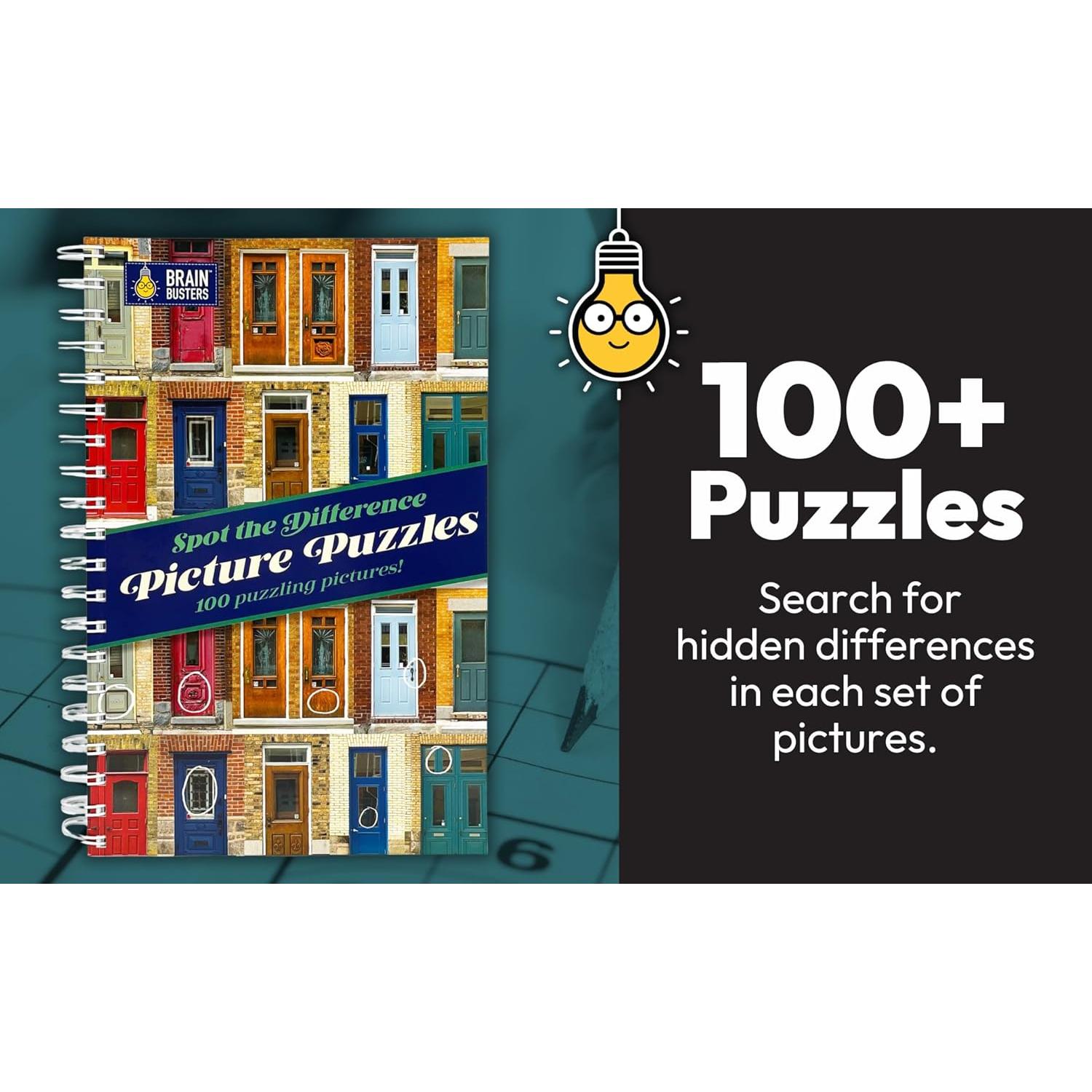 Picture Puzzles: Spot the Difference: More Than 1,000 Differences to Find! Adult Puzzle Book Includes Spiral Bound / Lay Flat Design (Brain Busters)