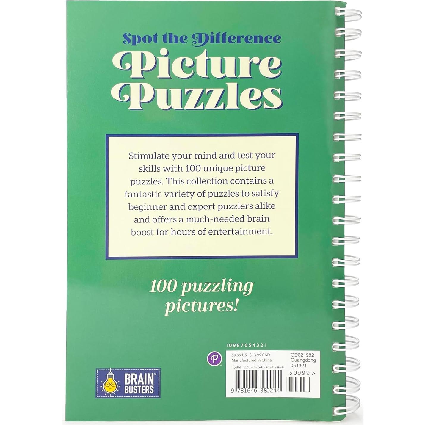 Picture Puzzles: Spot the Difference: More Than 1,000 Differences to Find! Adult Puzzle Book Includes Spiral Bound / Lay Flat Design (Brain Busters)