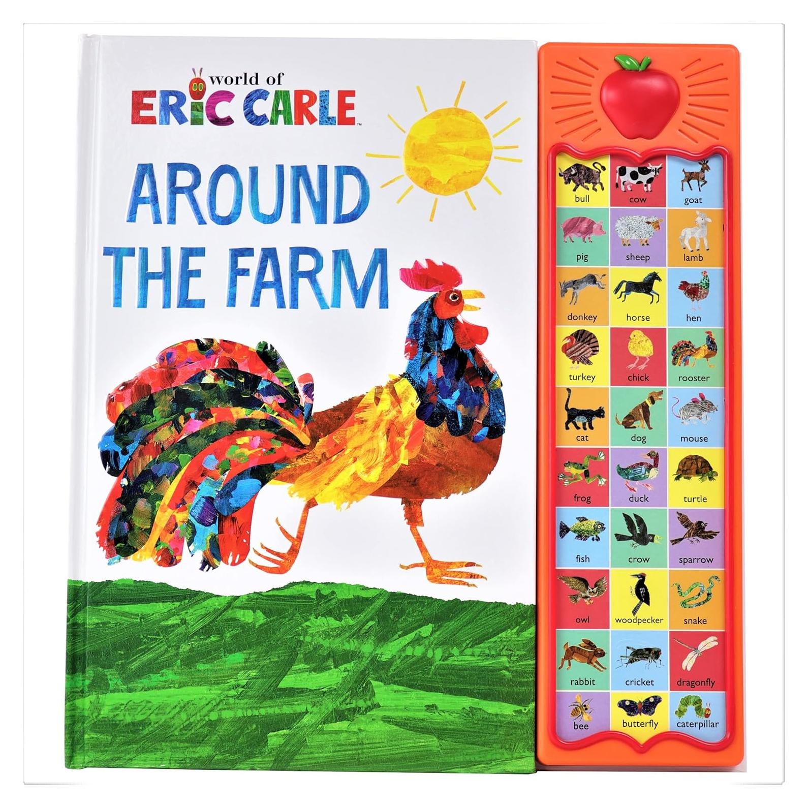 World of Eric Carle, Around the Farm 30-Button Animal Sound Book - Great for First Words - PI Kids