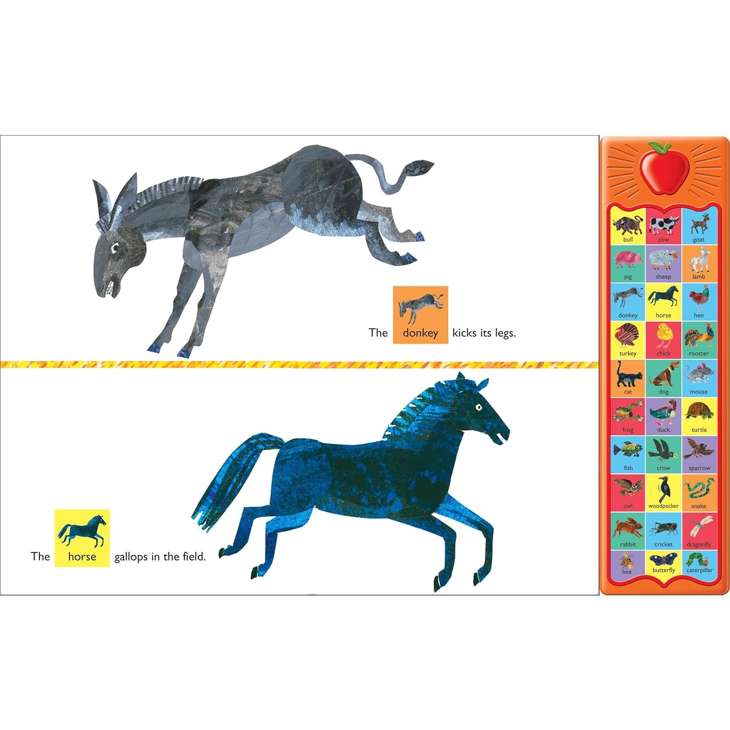 World of Eric Carle, Around the Farm 30-Button Animal Sound Book - Great for First Words - PI Kids