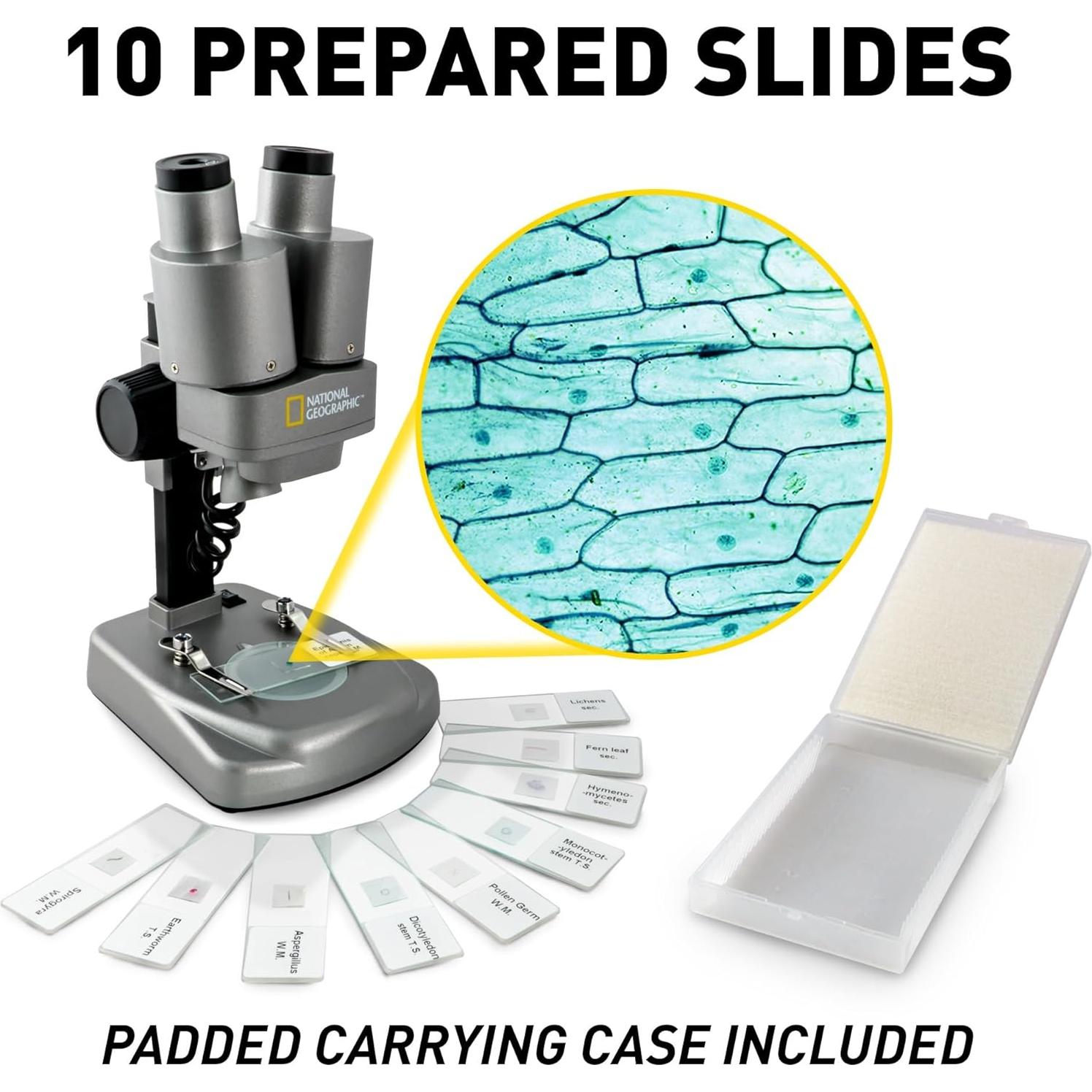 Microscopio DUAL LED National Geographic - Kit de Ciencia 50 Piezas