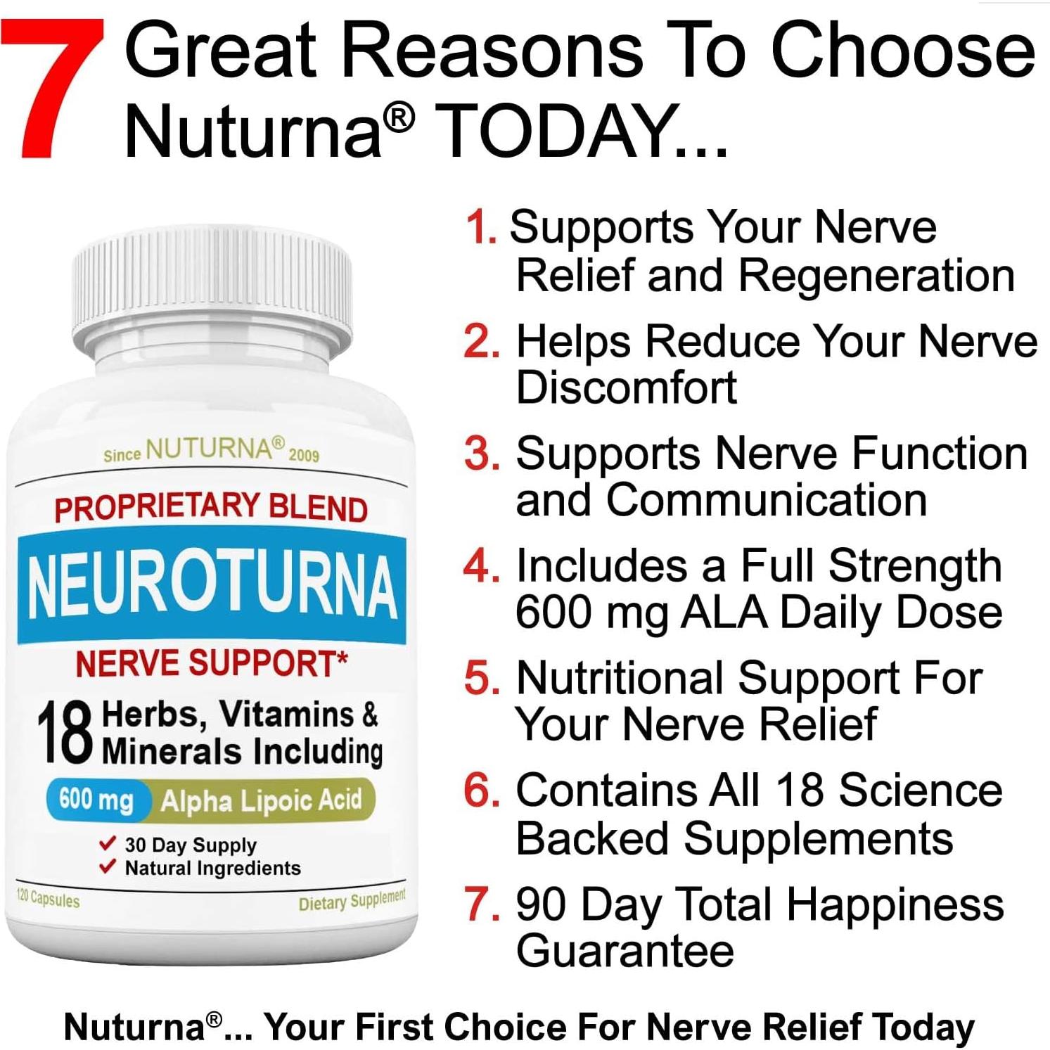 Suplemento Nuturna para Neuropatía 600 mg Ácido Alfa Lipoico 120 Cápsulas