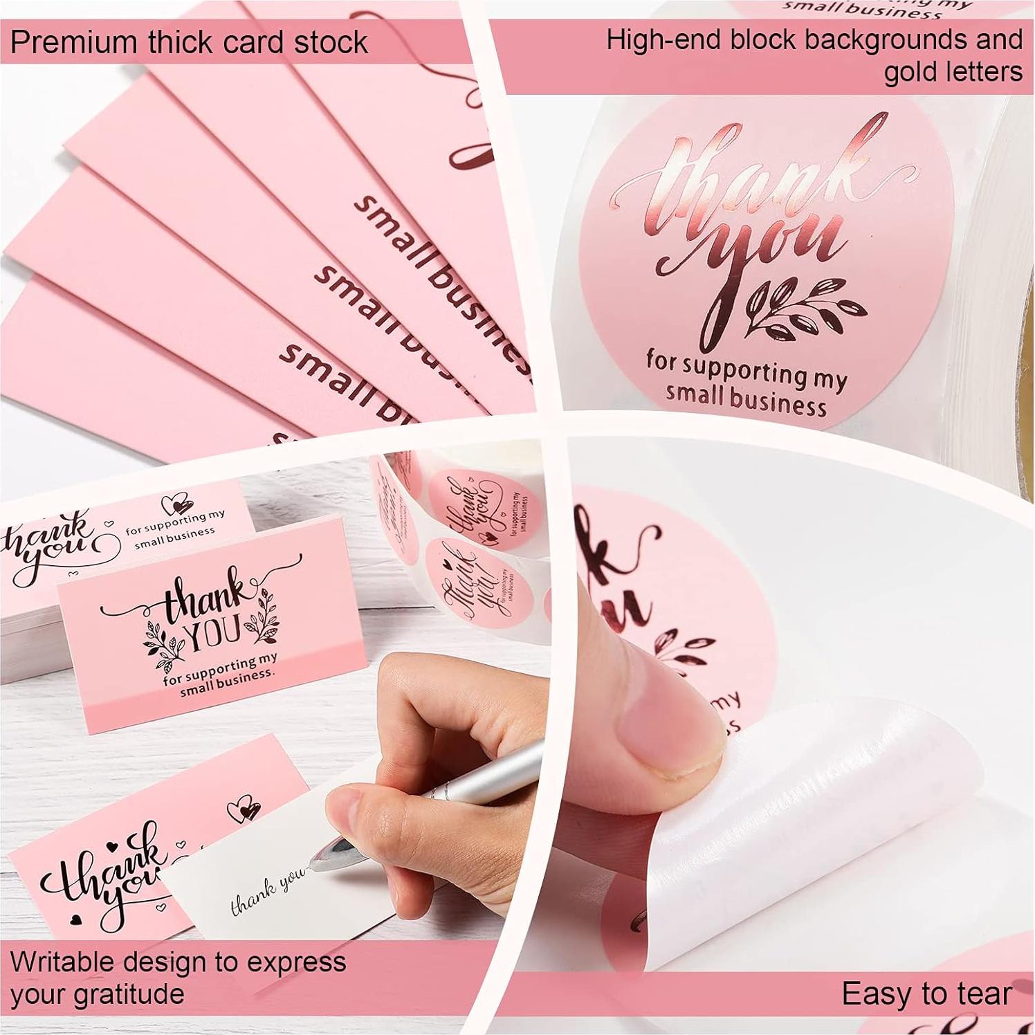 Conjunto de Tarjetas de Agradecimiento Rosa Outus 600 Piezas