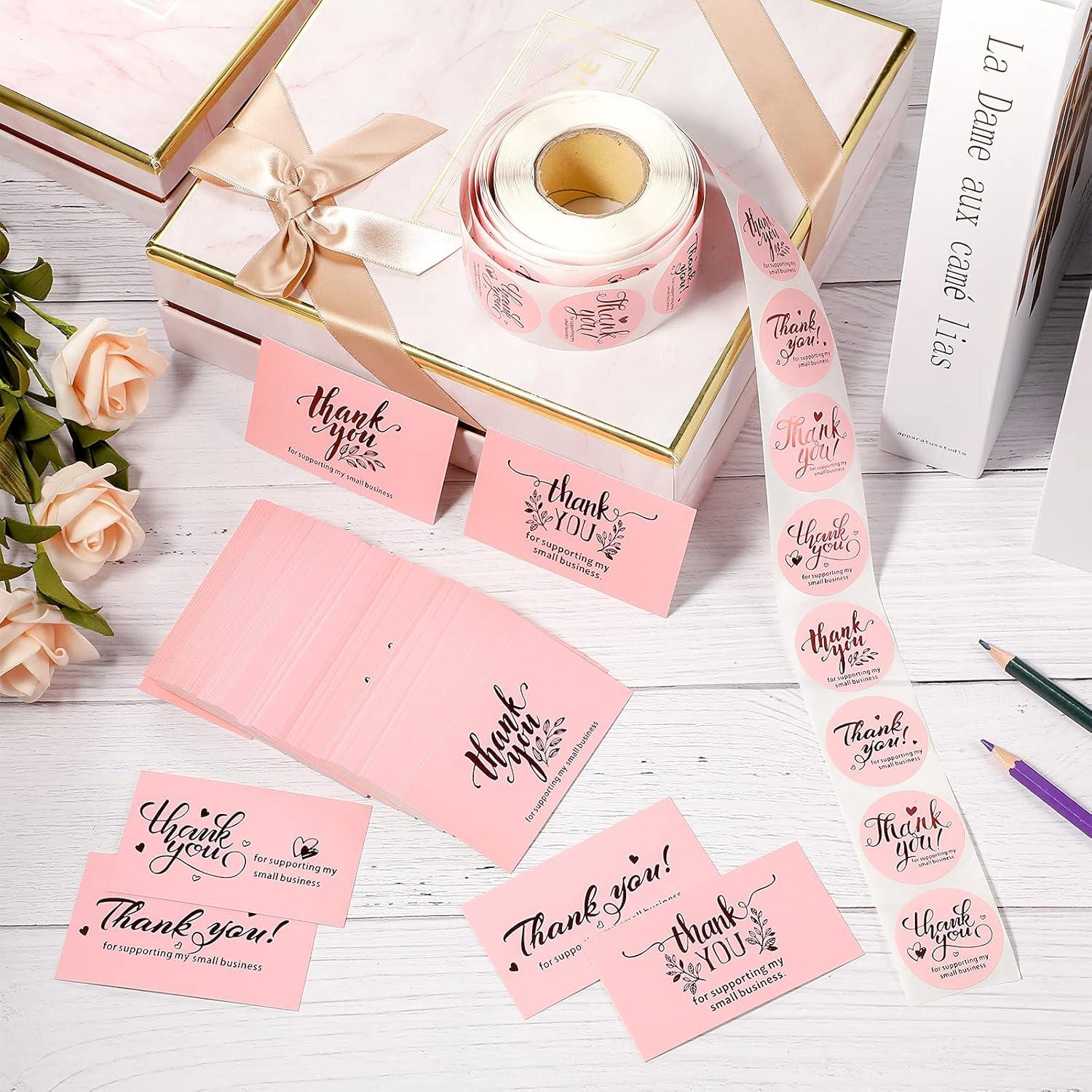 Conjunto de Tarjetas de Agradecimiento Rosa Outus 600 Piezas