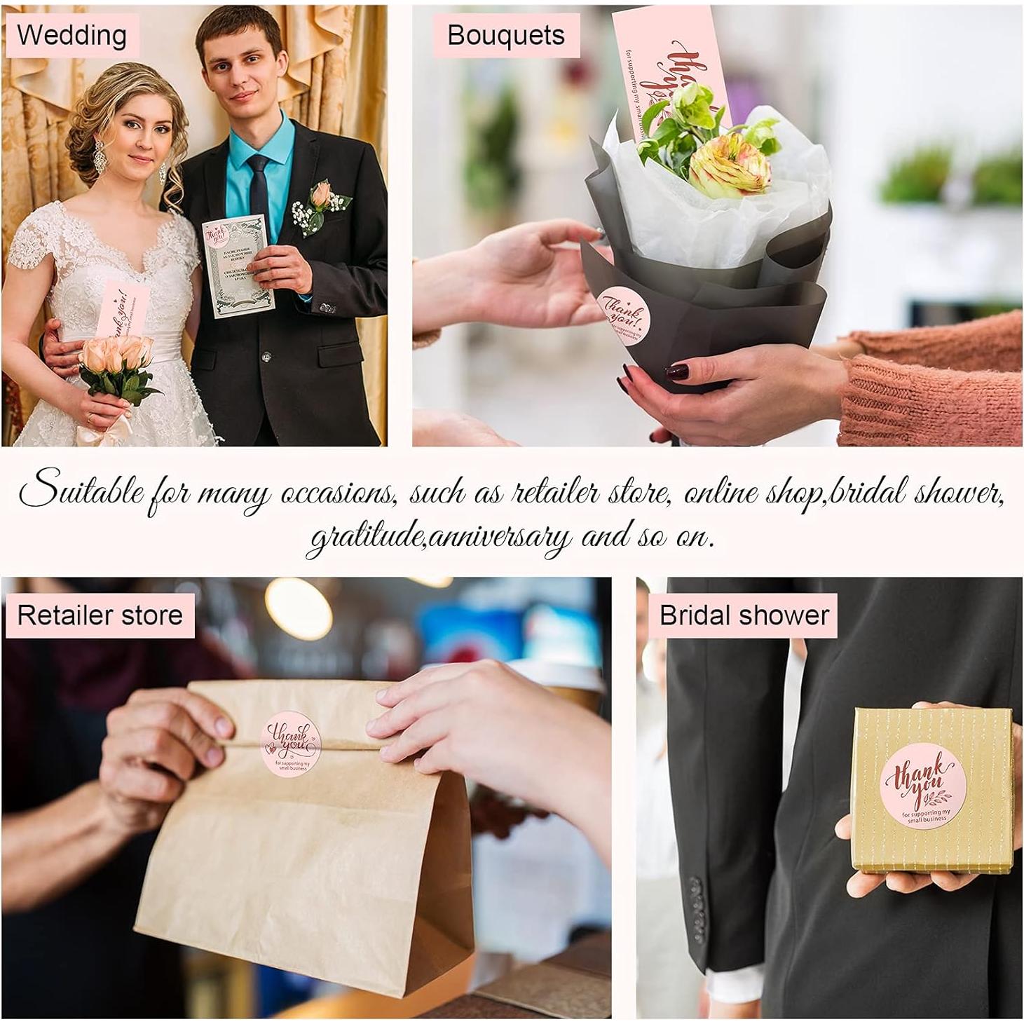 Conjunto de Tarjetas de Agradecimiento Rosa Outus 600 Piezas