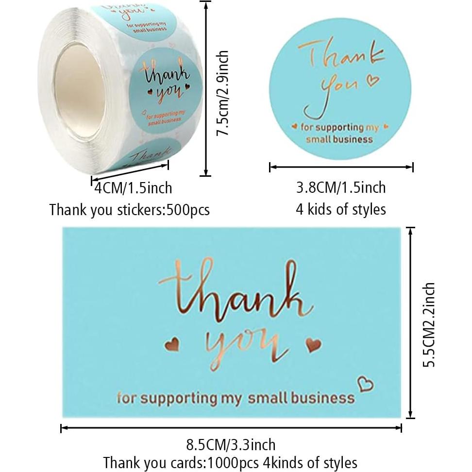 Set de 620 Stickers y Tarjetas de Agradecimiento Lollutdotu