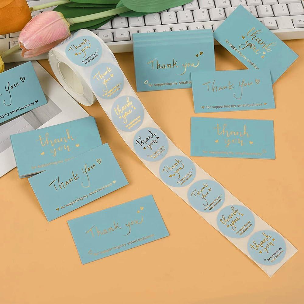 Set de 620 Stickers y Tarjetas de Agradecimiento Lollutdotu