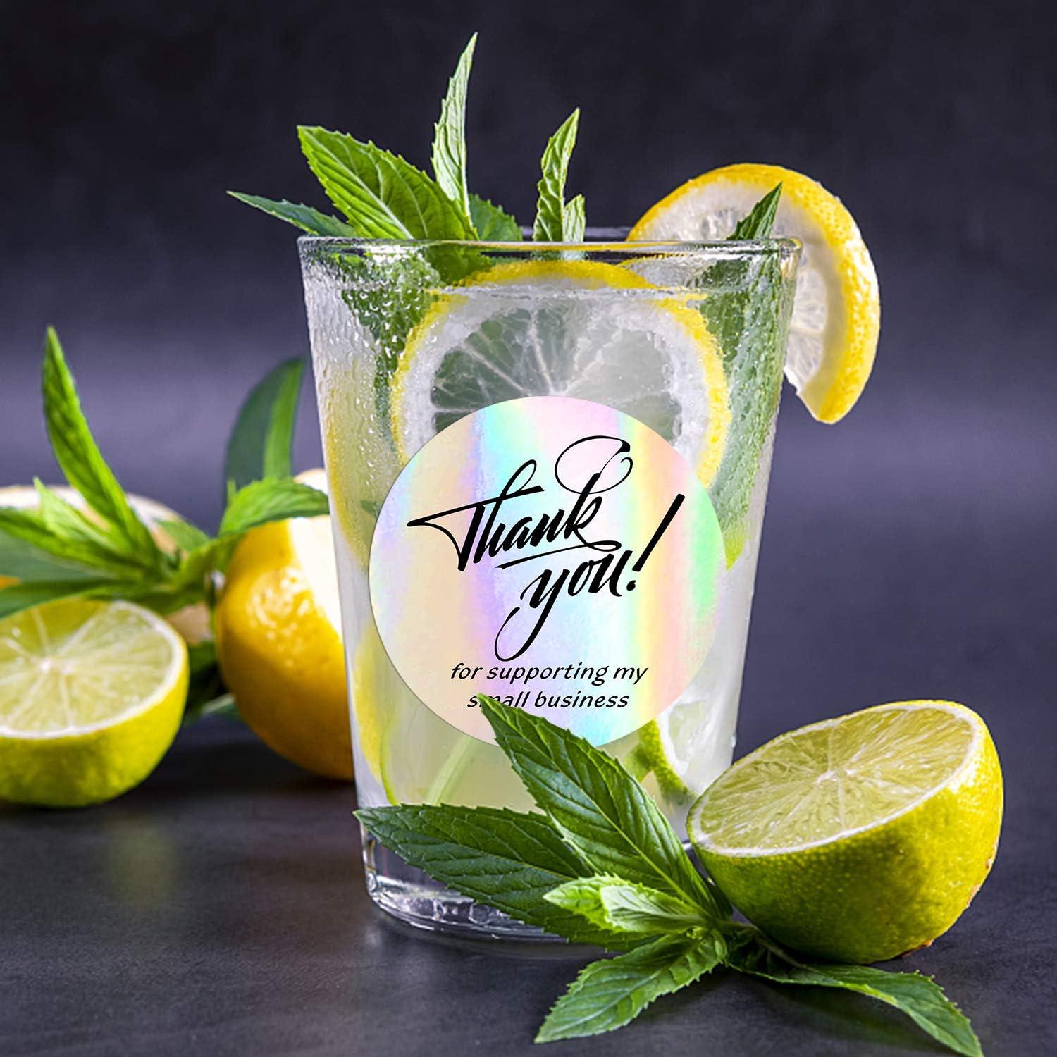 Etiquetas de Gracias Padike 5.08 cm Brillo Plateado y Negro