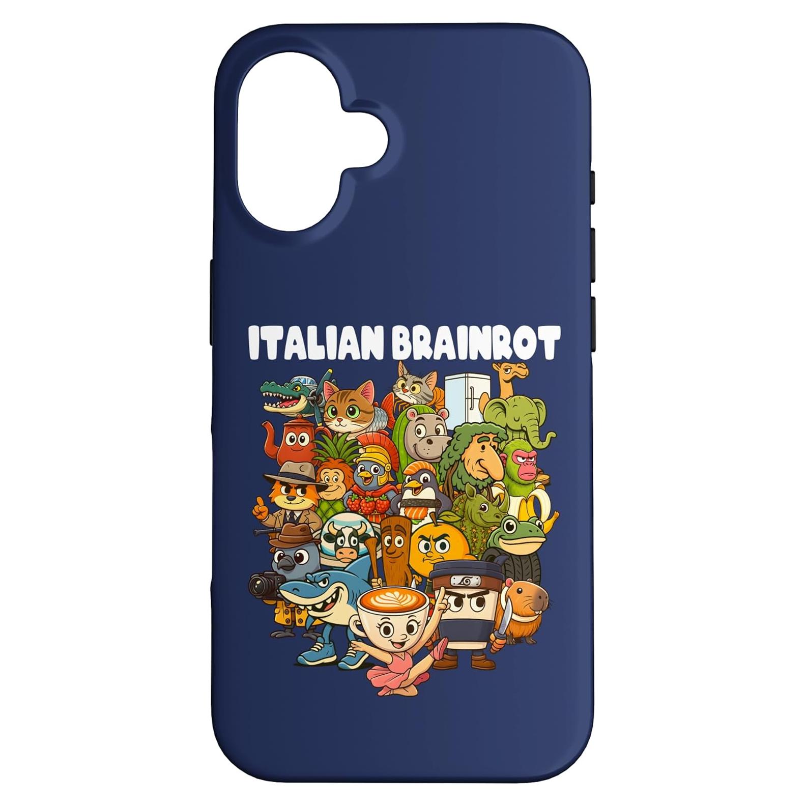 Funda Protectora para iPhone 16 Brainrot Italiano Memes Divertidos