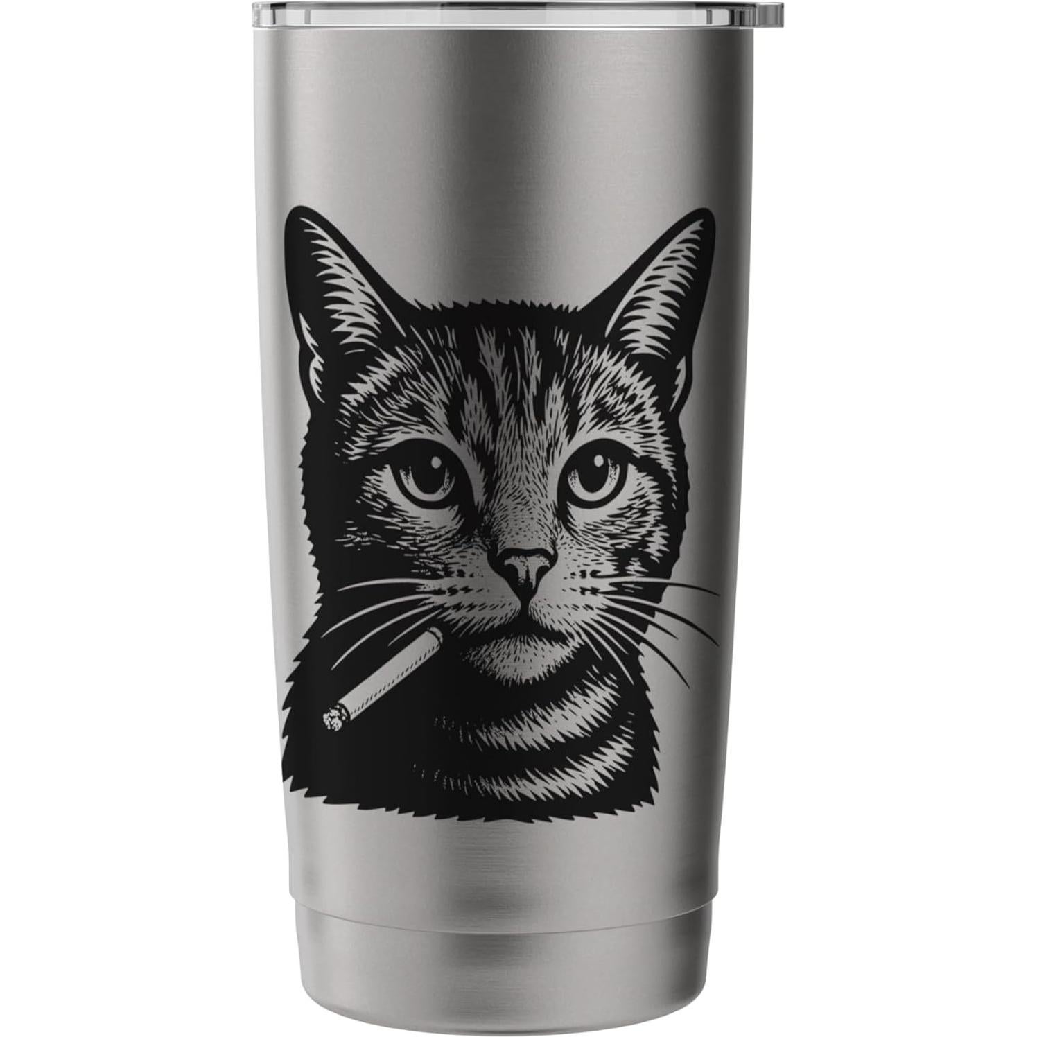 Vaso Térmico Acero Inoxidable 20 oz Meme Viral Gato Fumador