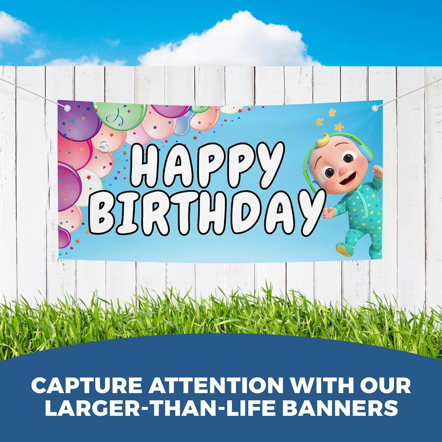 Banner de Cumpleaños Coccomelon BCB Print 1.22x0.61m HD