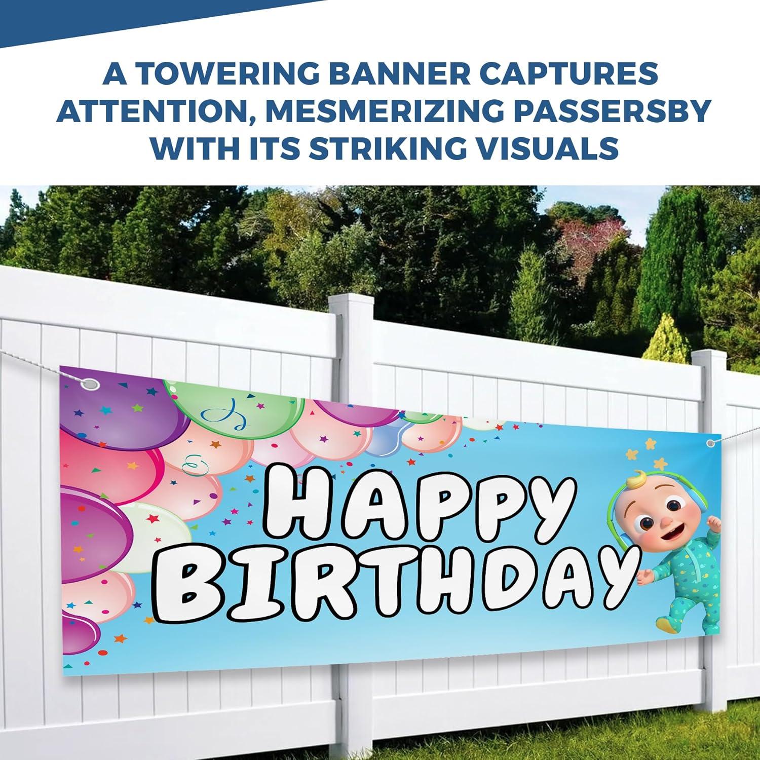 Banner de Cumpleaños Coccomelon BCB Print 1.22x0.61m HD